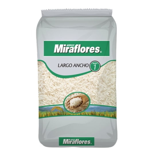 Arroz Grado 1 Grano Largo Bolsa. 1 Kg Miraflores