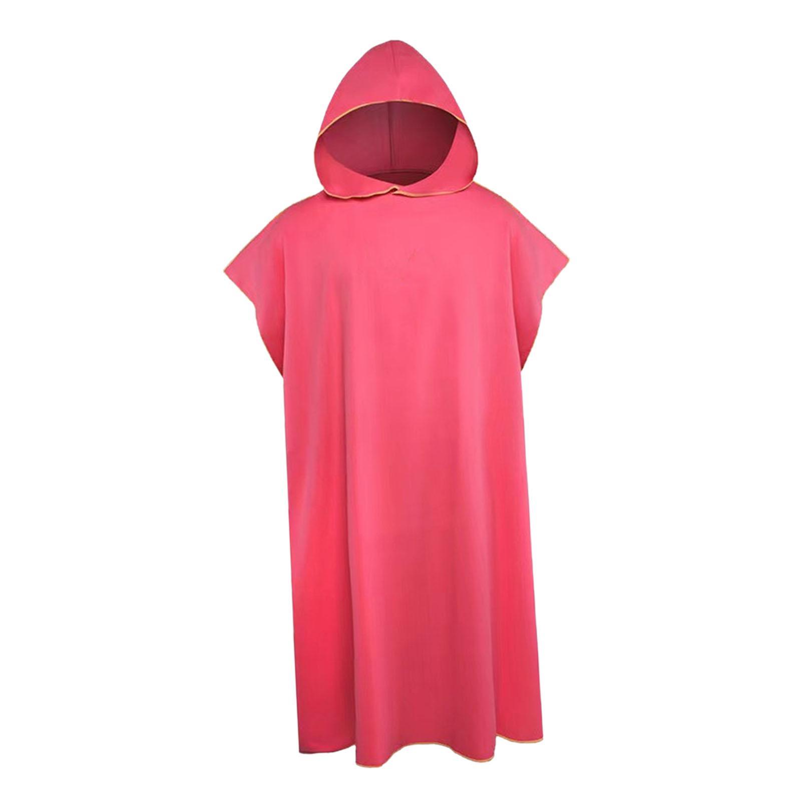 Magideal - Poncho De Microfibra Para Surf, Toalla Cambiante, Toalla De Playa Con Capucha, Toalla De Natación De Secado Rápido Para Vacaciones, Baño Al Aire Libre Rojo