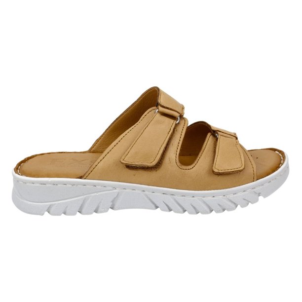 Sandalia Exs Velcro Confort Cuero Camel