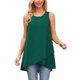 thumbnail image 1 of INSPIRE CHIC Blusa sin mangas de gasa casual de mujer para el regreso a clases, cuello redondo, asimétrica, holgada, verano, talla XL, verde oscuro, 1 of 6