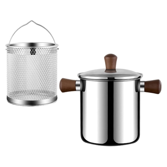 Olla Pequeña Para Freír De Acero Inoxidable, Mini Freidora De Aceite Para Alimentos, Carne Seca, L