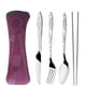 thumbnail image 1 of XmhyTop Juego de 4 Piezas Cubiertos de Cocina de Rojo púrpura con Bolsa de Almacenamiento, Acero Inoxidable, Moderno y Funcional,Estilo A, 1 of 5