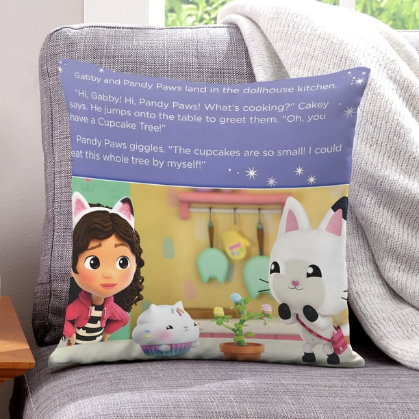 Casa de Muñecas de Gabby Fundas de almohada de terciopelo con tema, regalos de funda de almohada, decoración para el hogar, cojín de lanzar, regalo de cumpleaños para fans y parejas. 60cm x 60cm.