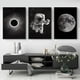 thumbnail image 1 of 3pcs Black And White Outer Space Creative Landscape Canvas Wall Art, Home Decor, Frameless 12"x8", 17"x12", 1 of 3