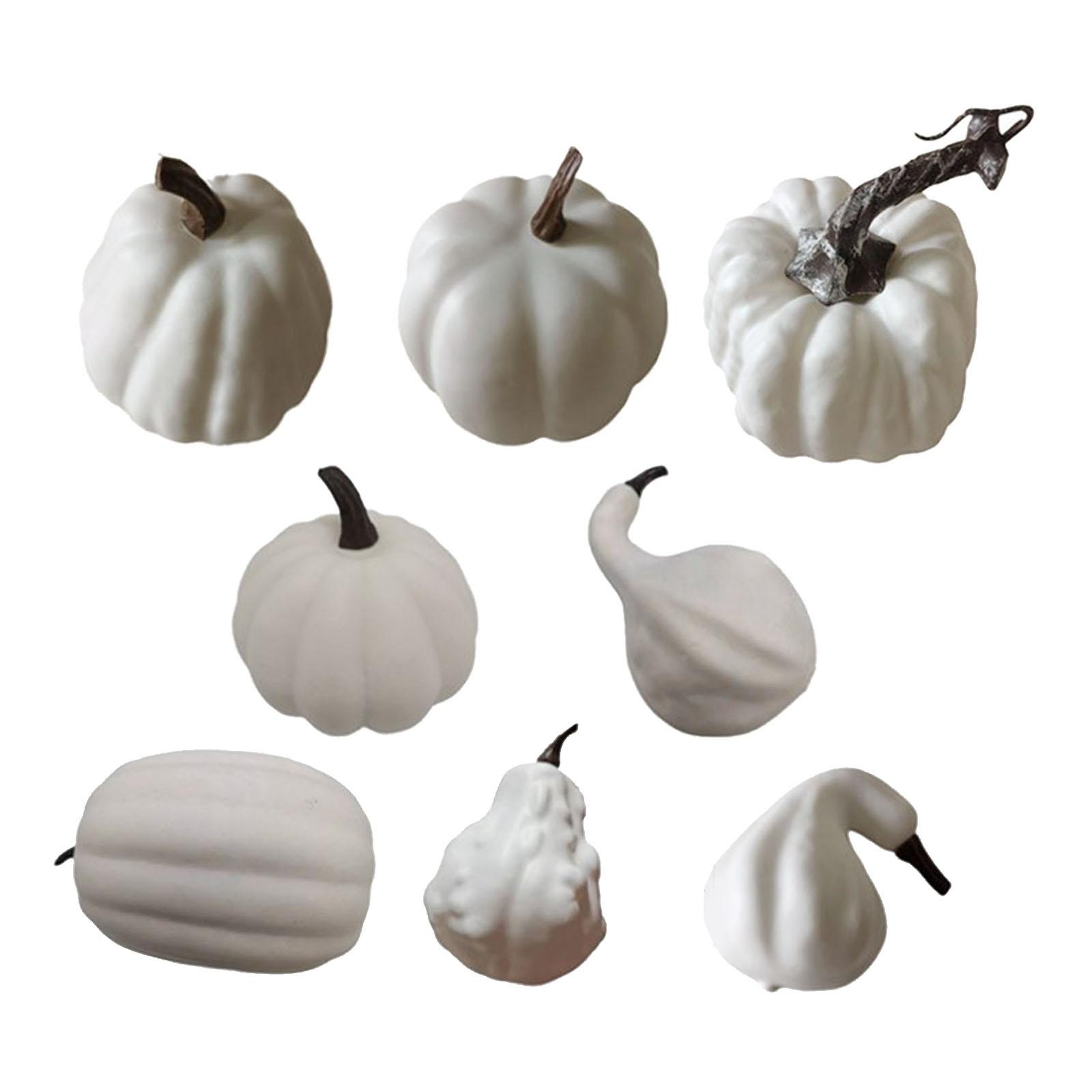 Magideal - Juego De Calabazas Artificiales De 8 Piezas, Verduras Artificiales Para Halloween, Minicalabazas Falsas Para Otoño, Granja, Hogar, Halloween, Acción