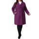 thumbnail image 2 of Abrigos largos de mujer talla grande de Agnes Orinda con solapa con muescas, abrigo de invierno de doble botonadura con bolsillos 2X púrpura, 2 of 6