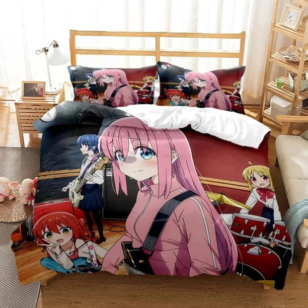 Bocchi the Rock Bedding Set Boys Girls Size Duvet Cover Pillowcase Bed Kids Adult Fashion Home Textile Bed Sheets