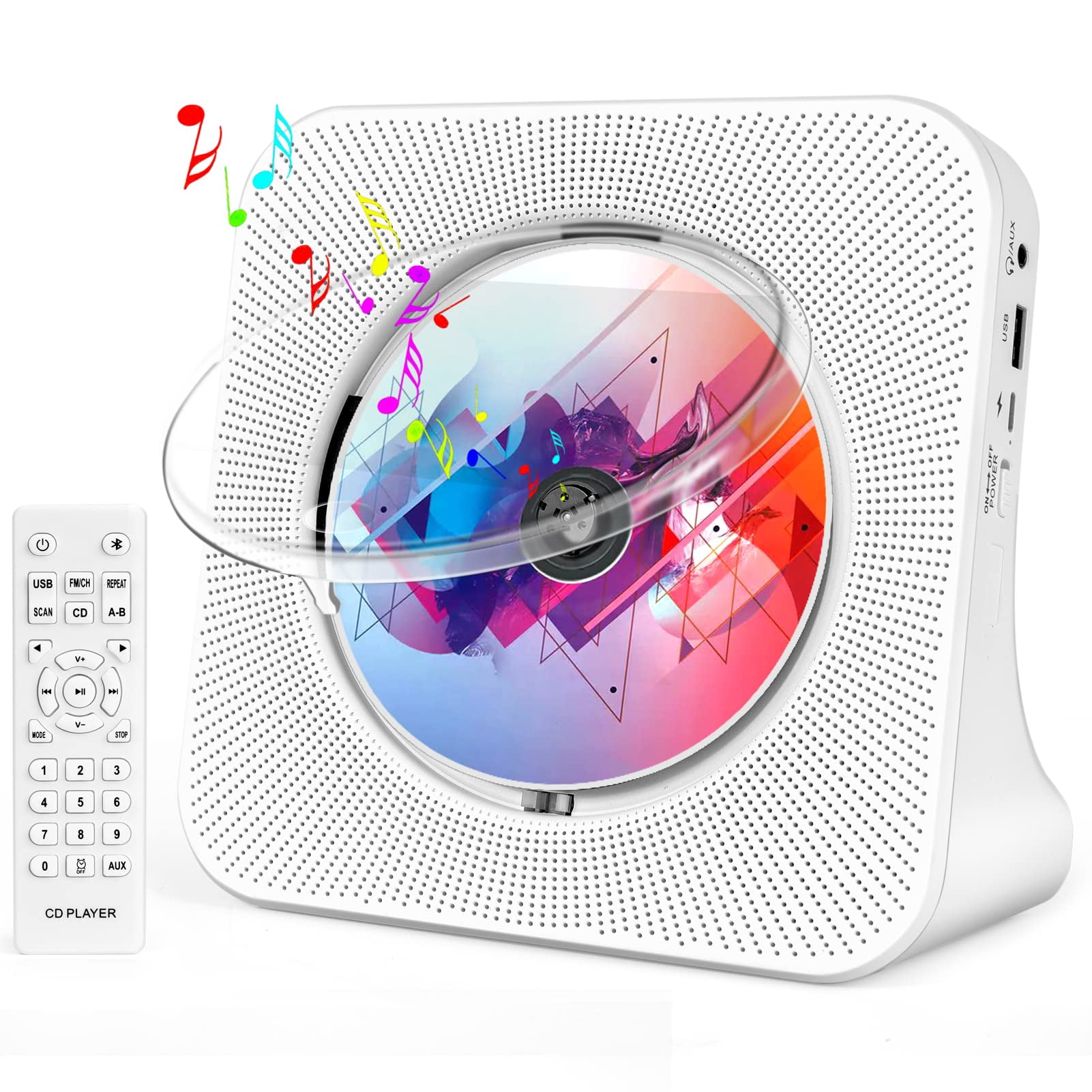 Reproductor De Cd De Escritorio Roadom Home Reproductor De Cd Bluetooth Con Altavoces