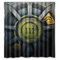 Pinghai - Cortina De Ducha Fallout Con Ganchos (167 X 183 Cm)