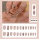 thumbnail image 2 of Press On Nails, Medium Square French False Nails With Shinny And Artificial Gem Design, Reusable Glossy Fake Nails For Women, 2 of 2