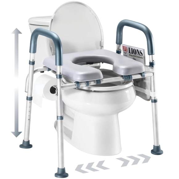 Elevador de asiento de inodoro Medical King ajustable en ancho y altura