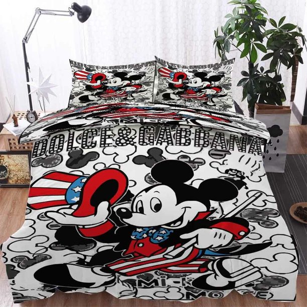 Magic Hat Mouse Duvet Quilt Covers Pillow Case Bedding Sets3-Piece Bedding Set (1 Duvet Cover + 2 Pillow Shams)