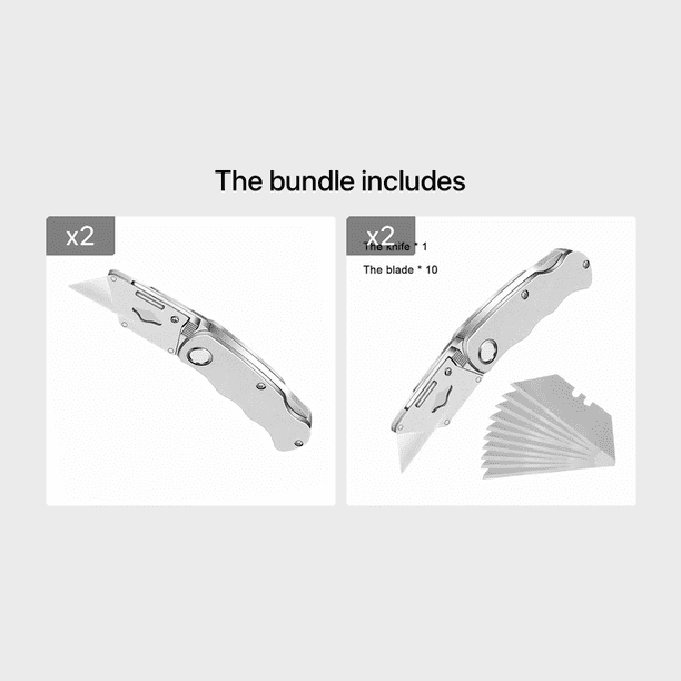 1pc Multifunction Folding Knife, Portable Pocket Knife, Electrician Utility Knife With 10pcs Blades Paper Cutter DIY Hand Tools, Stainless Steel Utility Knife, Woodworking Outdoor Camping Multifunctio