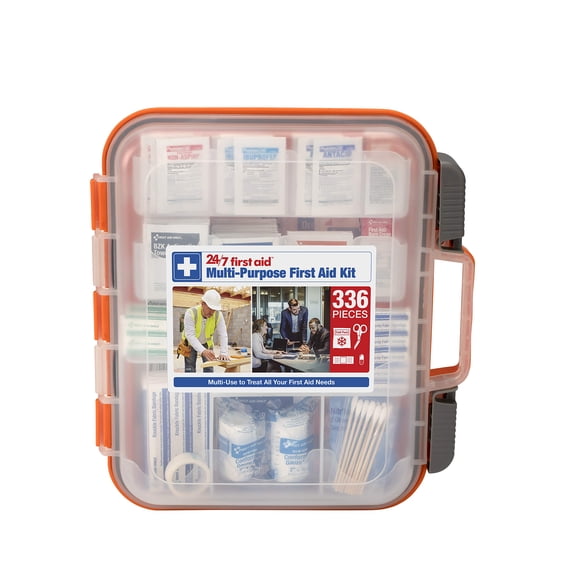 Kit de primeros auxilios, 336 piezas, funda de plástico para primeros auxilios