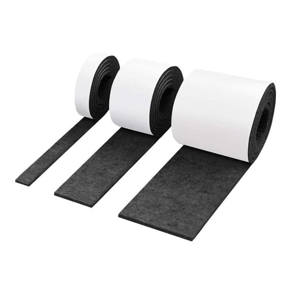 Rollo De Almohadilla Autoadhesiva De Fieltro Para Muebles Para Superficie Dura, Tira De Fieltro Resistente, Color Negro