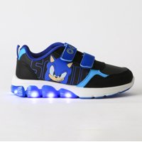 Zapatilla Luces Niño Velcro Negro Sonic