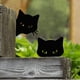 thumbnail image 1 of Adornos de gato negro de metal para jardín, decoración artística de granja, decoración para exteriores, regalo ideal para amantes de los gatos, juego de 2 siluetas de animales., 1 of 6