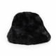 thumbnail image 1 of Gorro Bucket Peludo Liso Mujer Invierno Suave Abrigado Moda Negro Talla Única, 1 of 5