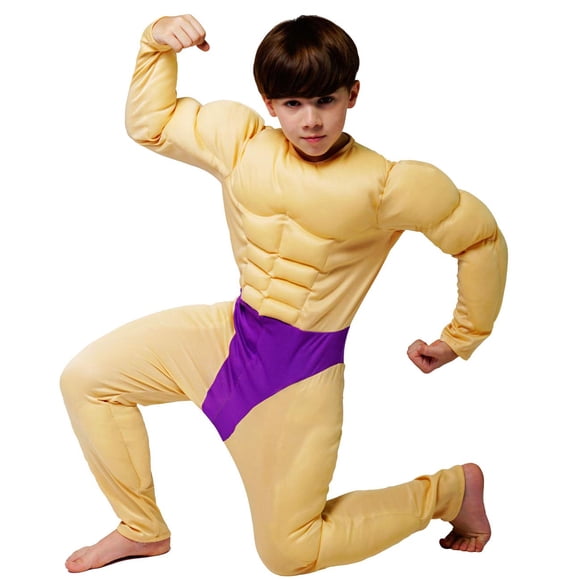 Mono para levantador de pesas Costume Splay, musculoso, para niños (4-6 años)