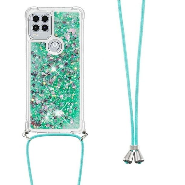 Funda FOXDOCK para Motorola Moto G Stylus 2021 5G con Cuerda Ajustable, Brillo Líquido, Protección Antigolpes y Lente – Ideal para Regalo