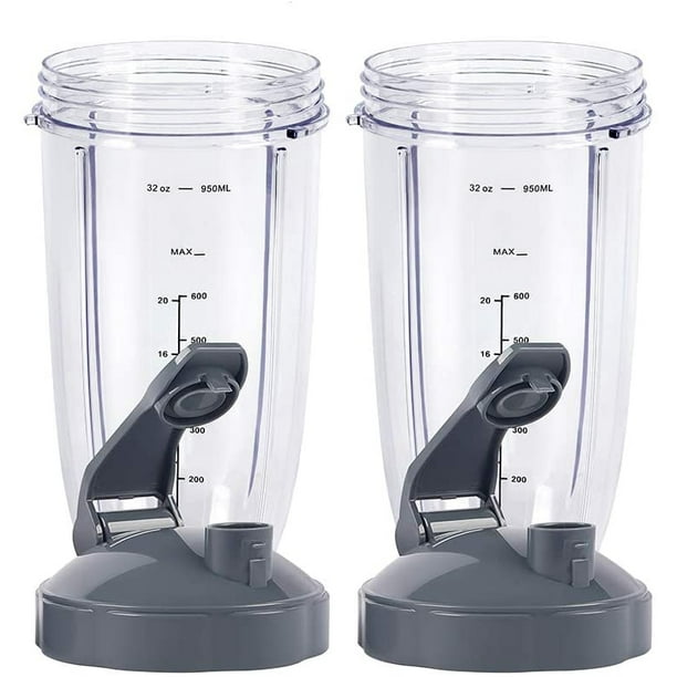 Tazas para licuadora Nutribullet, taza de 32OZ con tapa abatible para llevar compatible con Nutribullet 6
