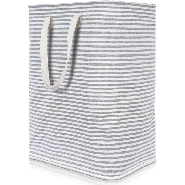 Cesto de ropa independiente de 75 l, plegable, grande, con asas extensibles para ropa y juguetes, color azul