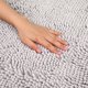 thumbnail image 3 of REGALWOVEN Alfombra de Baño Ovalada de Felpa, Suave Antideslizante Lavable Absorbente, Alfombra de Secado Rápido con Respaldo de Goma para Piso de Ducha Gris Claro 16" x 24", 3 of 7