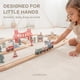 thumbnail image 4 of Set de tren Comfy Cubs de madera, 100 piezas, para niños pequeños de 1 año o más, 4 of 8