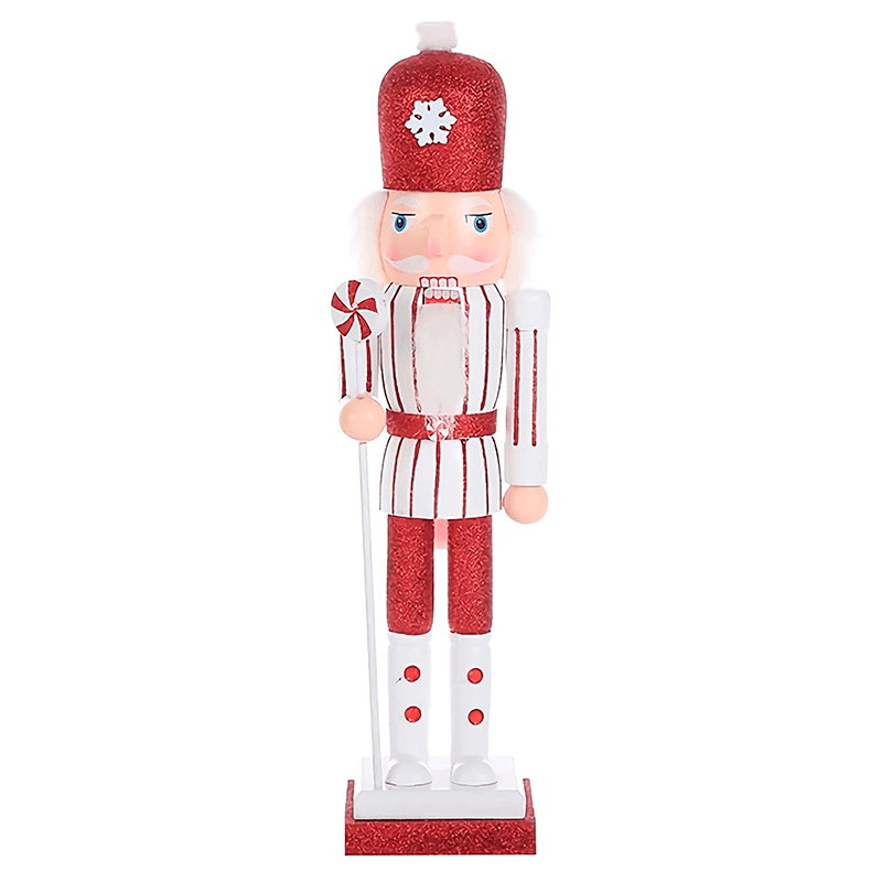 Wakeshome - Soldado Cascanueces Navideño Madera Adorno Arbol De Navidad Rojo