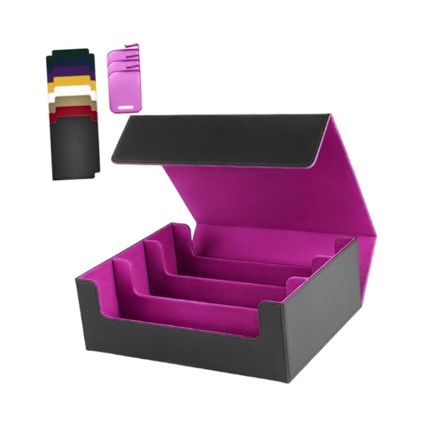 Caja Para Baraja De Cartas Con Capacidad Para Más De 1800 Cartas, Resistente A Golpes, Con Divisores Para Cartas, Color Morado
