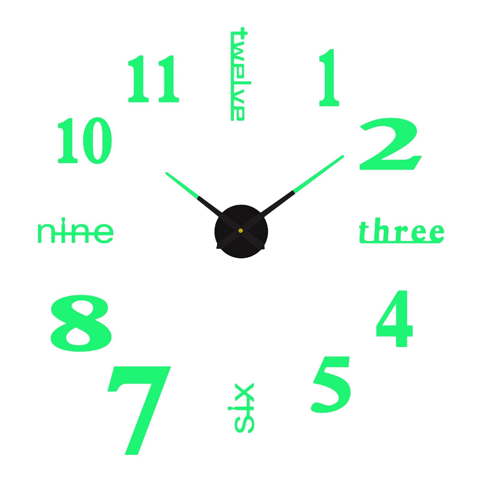 Bothyi - Reloj De Pared Luminoso 3d Moderno, Pegatinas, Bricolaje, Baño, Hoteles, Reloj Silencioso