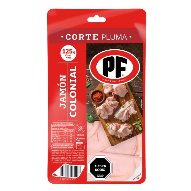 Jamón Colonial Corte Pluma Display Tradicional 125 g PF