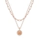 thumbnail image 1 of Collar Ursteel Initial M chapado en oro rosa con capas de 46 cm, 1 of 7