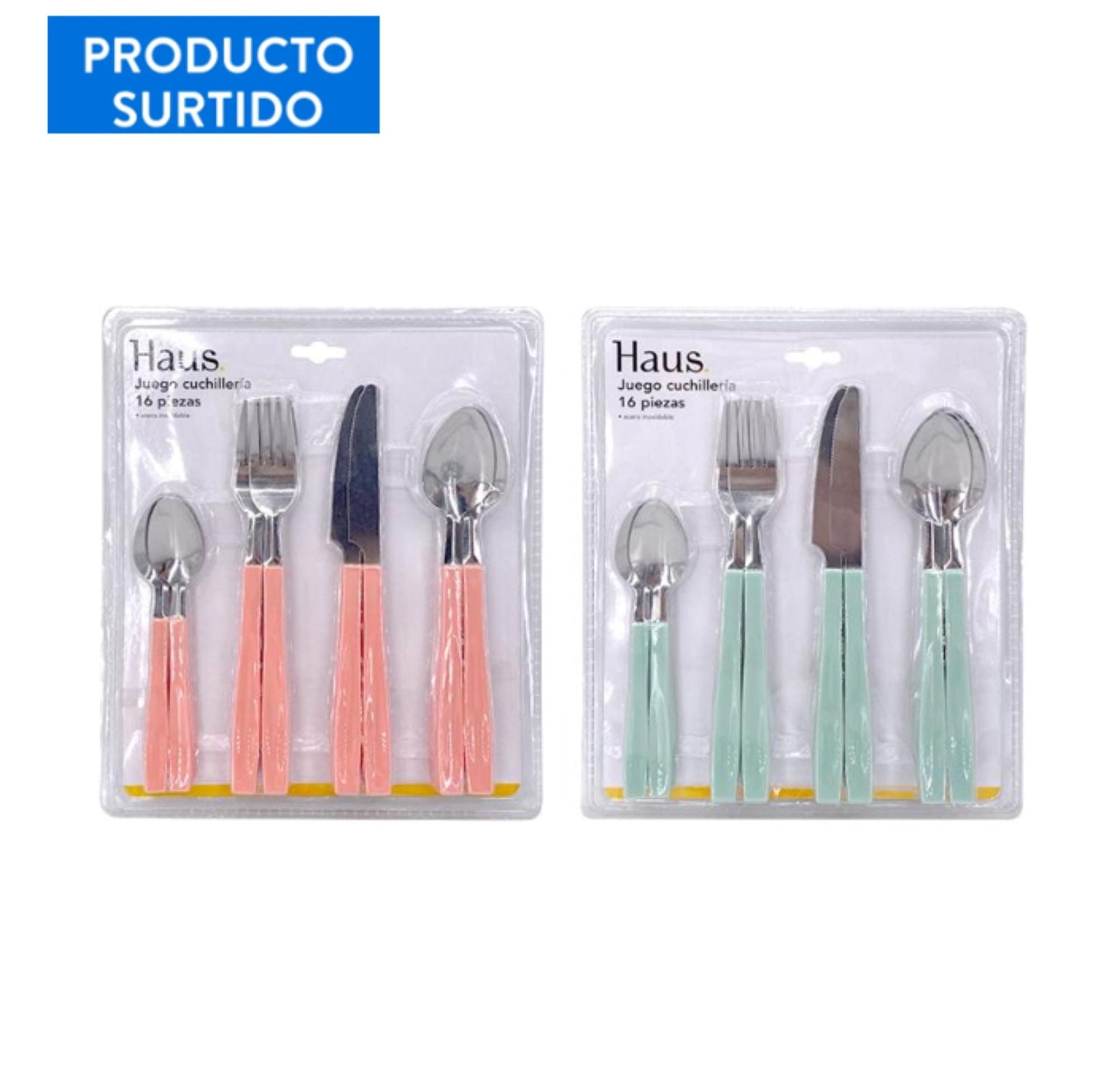 Cuchillería 16 Piezas Acero Inoxidable, Color Surtido 1 Un Haus