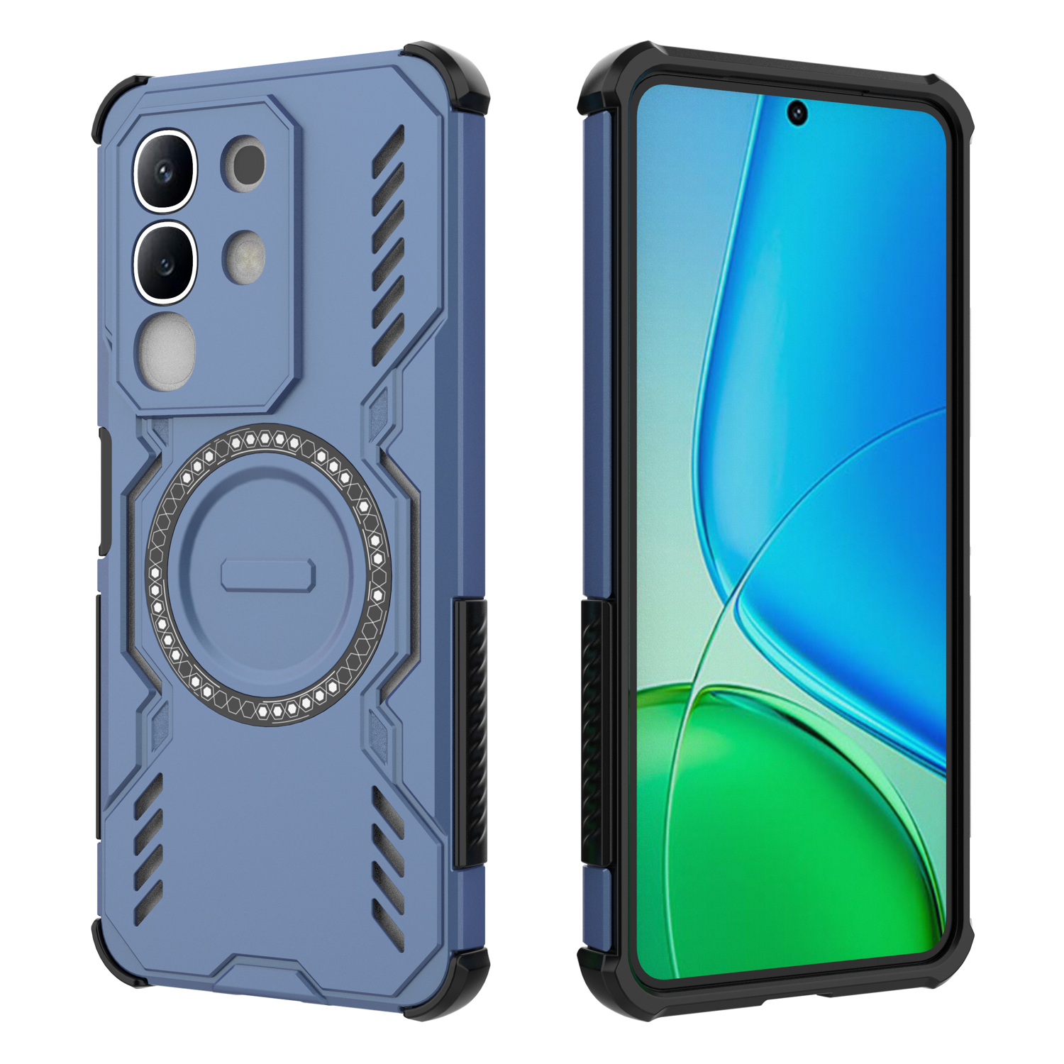 Funda Foxdock Para Vivo Y29 4G , Magnética, Resistente A Golpes, Con Soporte, Unisex, Carga Inalámbrica