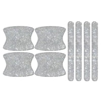 Magideal - 8 De De Imitación Para Manija De Puerta De Coche, Antiarañazos, Película Protectora Universal, Almohadilla Ostentosa, , Blanco