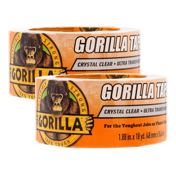 Cinta Gorilla Crystal Clear de 48 mm x 16,5 m (paquete de 2)
