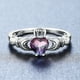 thumbnail image 1 of Elegant Heart-Shaped Zircon Eternity Wedding Ring - 18K Gold Plated Engagement Promise Ring for Women - Perfect for Brides and Bride-to-Be, 1 of 5