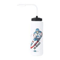 Magideal - Botella De Agua De Hockey Sobre Hielo, Botella De Agua Deportiva, Jarra De Agua De Gran Capacidad De 1L, Taza Para Beber Con Pajita Para Ejercicio De Doblar Paja Larga
