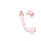 thumbnail image 3 of Guantes de satén para mujer con dedos enganchados, puños de plumas, mangas para cosplay sin dedos para fiesta de Navidad, baile de los años 1920, rosa, 3 of 7