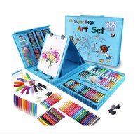 Atlas - Kit Set De Dibujo Portátil 208 Piezas Niños Azul