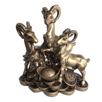 Feng Shui Import - Estatua Feng Shui De Tres Ovejas Pisando Camas De Lingotes