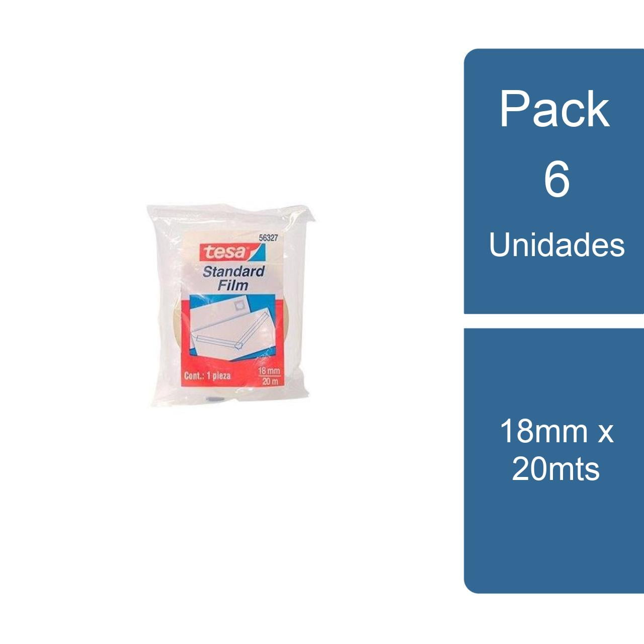 Tesa - Pack 6 Cintas Adhesivas Para Escritorio 18mm X 20mts