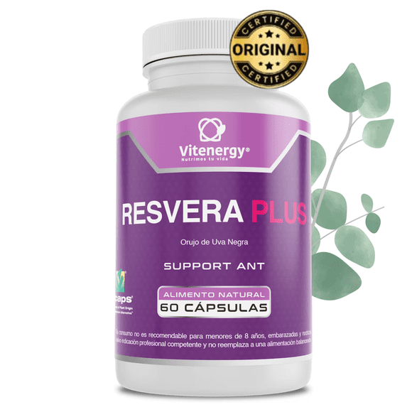 Resveratrol Plus 500mg - 60 Cápsulas - Antioxidante Potente Vitenergy Original