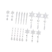 Magideal - 18 Adornos Colgantes Navideños De Acrílico Transparente Con Forma De Gota De Carámbano Para Colgar En El País De Las Maravillas Invernal Con Purpurina