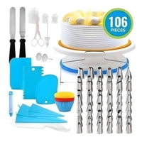 Crusec - Set De Decoración De Tortas 106 Piezas Base Giratoria 360°