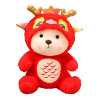 Magideal - 2024 Decoración De Año Nuevo Chino Fiestas De Estatua Del Festival De Primavera, Figura De Dragón De Juguete Suave Escultura Animal Para Festivales En 25Cm