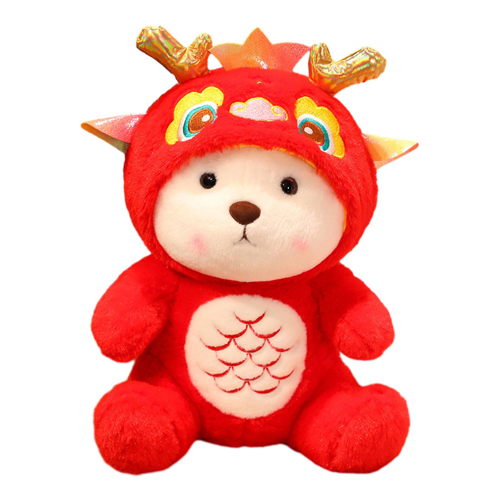 Magideal - 2024 Decoración De Año Nuevo Chino Fiestas De Estatua Del Festival De Primavera, Figura De Dragón De Juguete Suave Escultura Animal Para Festivales En 25Cm