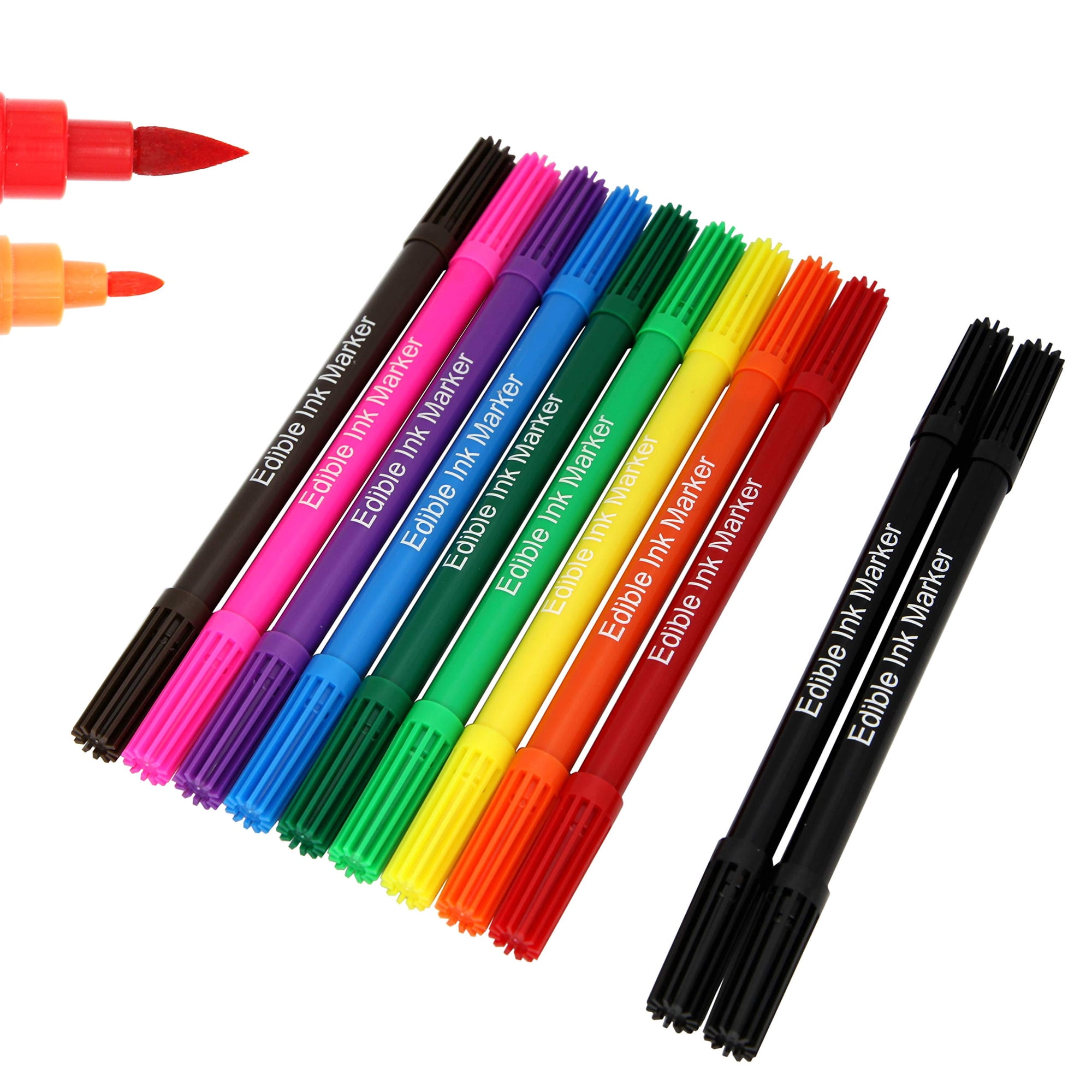 Edibleink - Bolígrafos Para Colorear Alimentos, Tinta Comestible, 11 Unidades, Doble Cara, 10 Colores