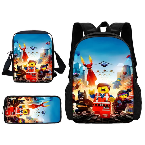 3 pcs set Virtual World Child School Backpack With Shoulder Bag Pencil Bags School Bags for Boys Girls Best Gift